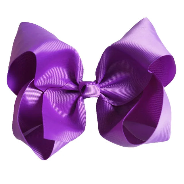 60 Colors Boutique 8" Large Solid Grosgrain Ribbon Hair Bow Clips Barrettes for Women Girls Accessories