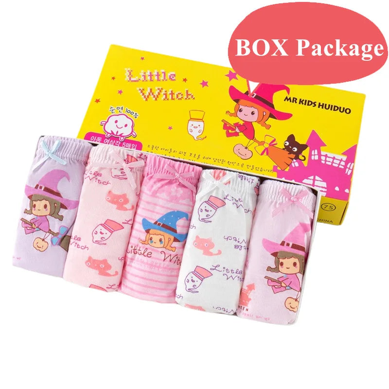5 Pack/Box Children Panties For Girls Soft Cotton Girls Briefs Breathable Kids Underwear Knickers Cute HelloKitty Cartoon Panty