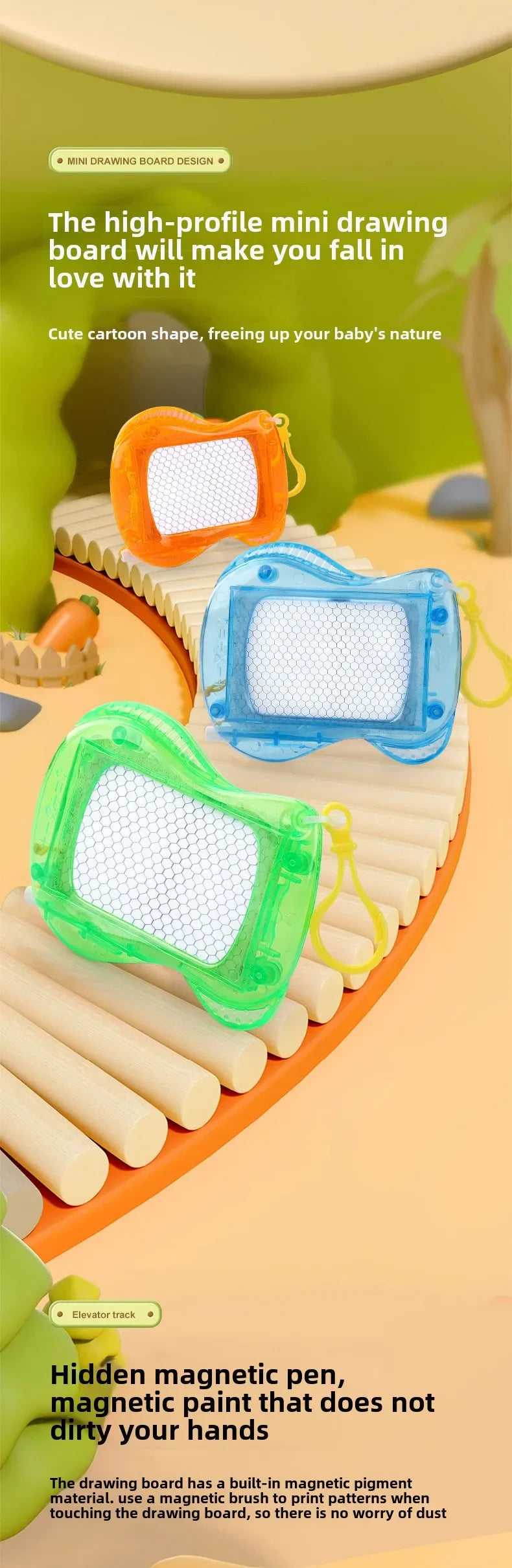 1-10PCS Mini Magnetic Drawing Board Keychain  Doodle Pad with Stylus Portable Toy Erasable Writing Board Educational Kids Gift