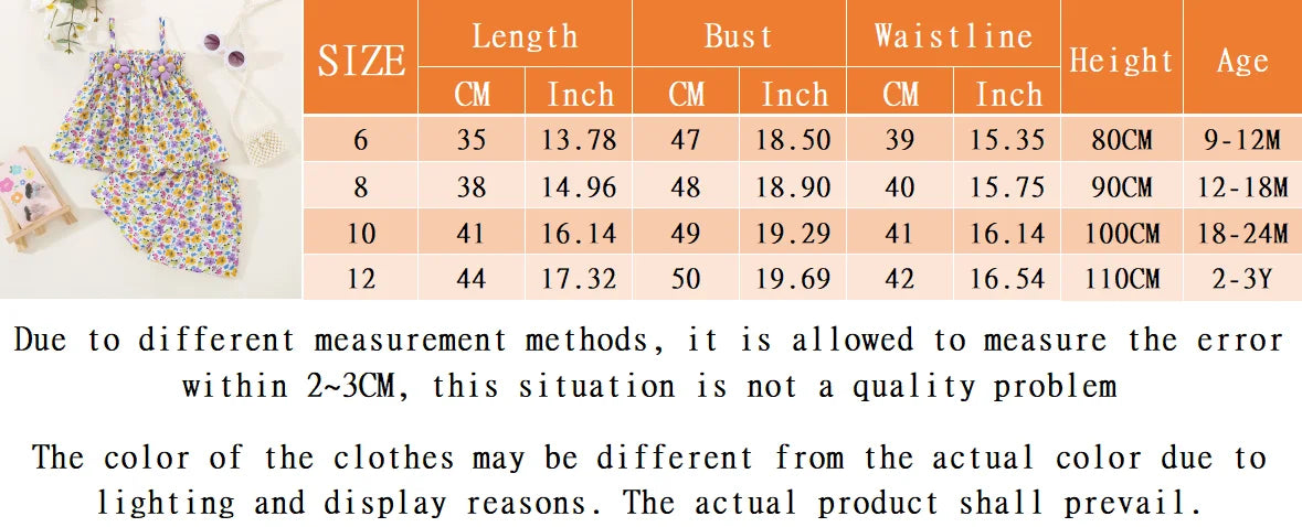 Summer New Floral Suspender Baby Girl Two-Piece Set, Beach Party Children'S Clothing Suitable For Babies Aged 9 Months - 3 Years