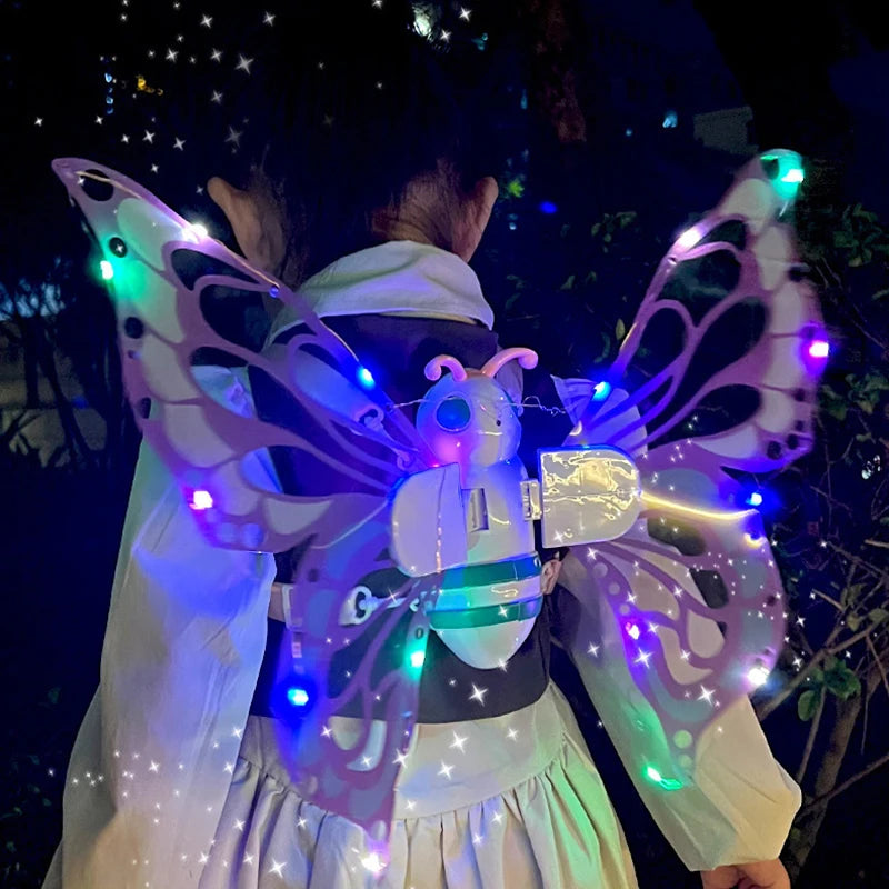Sparkling butterfly elf wings, little girl's back decoration, children's electric music toys, holiday party props
