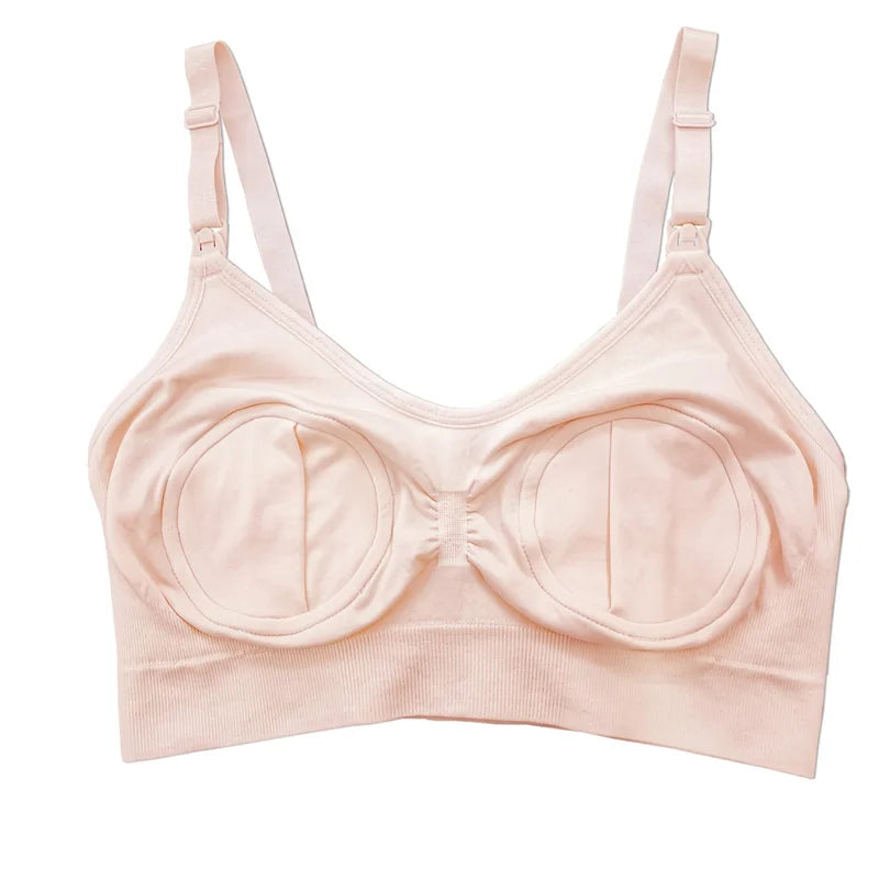 Maternity Hand Free Pumping Breastfeeding Function Bra Women Enhancement Underwear Breast Bra Can Wear All Day Pregnancy Clothes