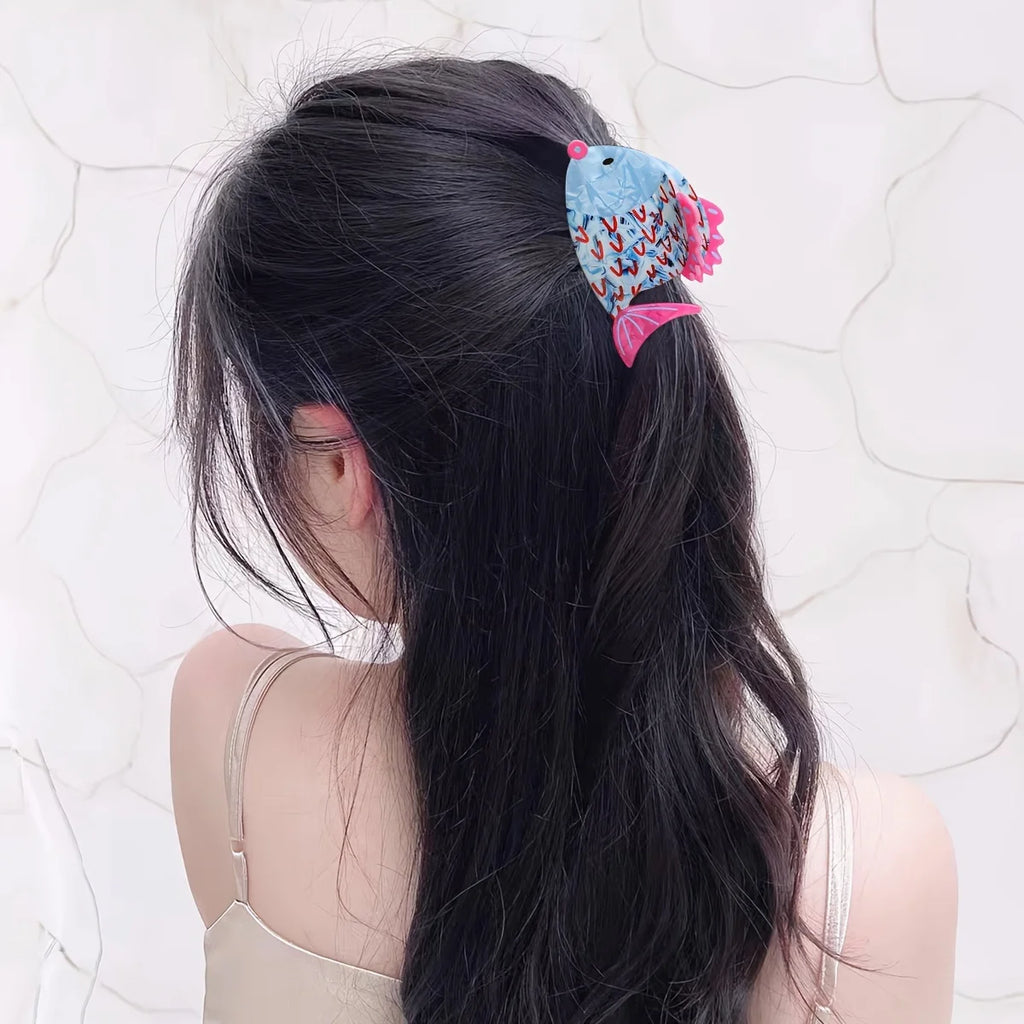 Cute Ocean Series Fish acetic acid Hair clip for women elegant Shark Clip Fashion Girl hair claw