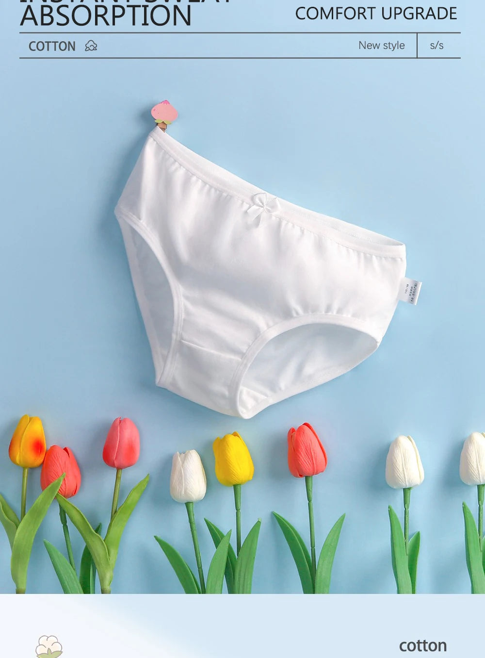 Kids Cotton Pure White Teenage Girl Panties Little Girl Dance Underwear High School Student Underpants Daily Young Girl Briefs