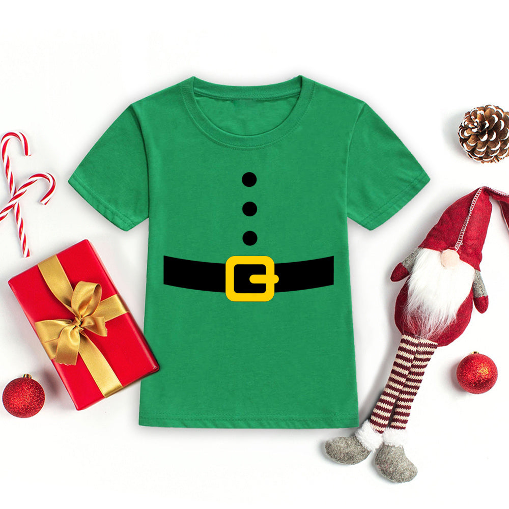 Christmas Santa Belt Kids T-shirt Boy Girl Clothes Toddler Funny Christmas Shirt Santa Costume Shirts Xmas Party Kid Gift Shirt