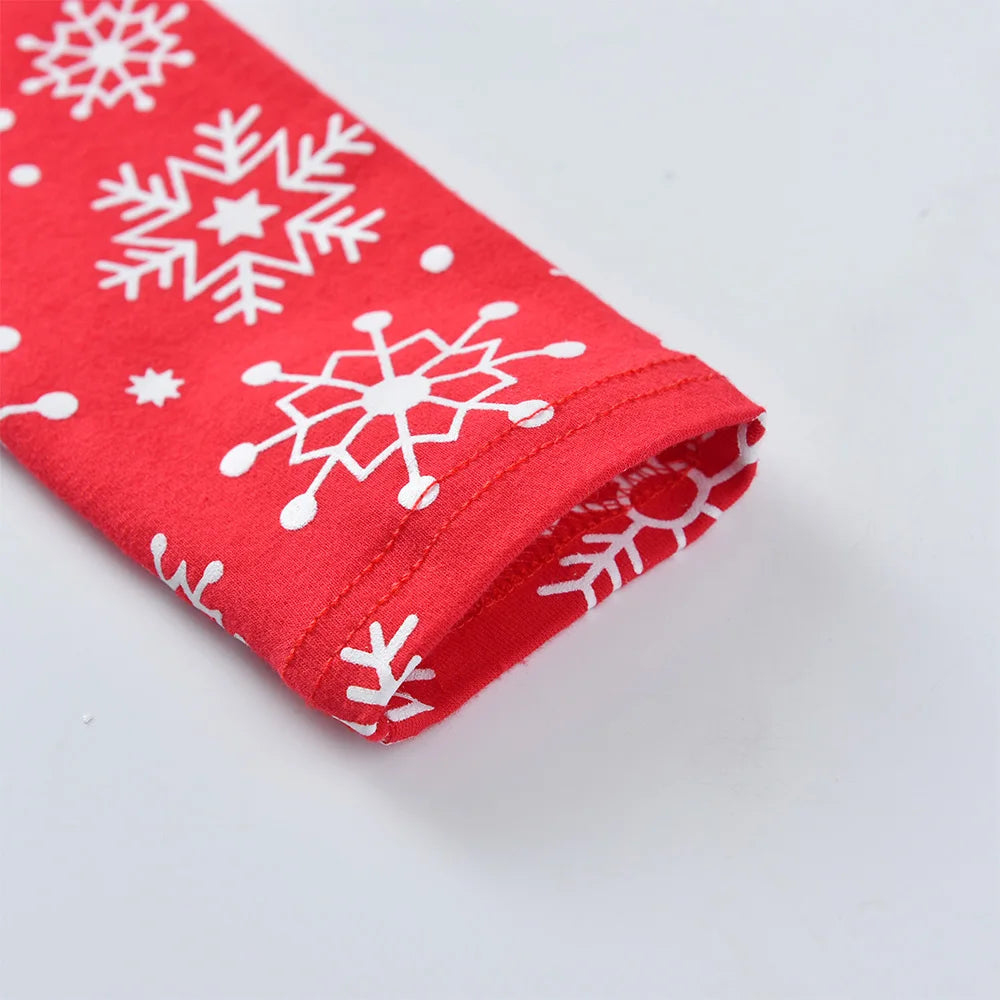 VIKITA Girls Christmas Unicorn Dress Kids Long Sleeve Snowflake Print Tutu Dress with Red Green Tiered Tulle Skirt for Xmas