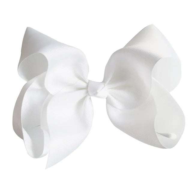 60 Colors Boutique 8" Large Solid Grosgrain Ribbon Hair Bow Clips Barrettes for Women Girls Accessories