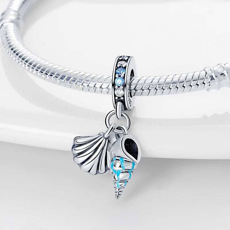 Hot Sale 925 Sterling Silver Ocean World Series Sea Turtle Starfish Little Crab Octopus Charms Bead Fit 925 Bracelet DIY Jewelry