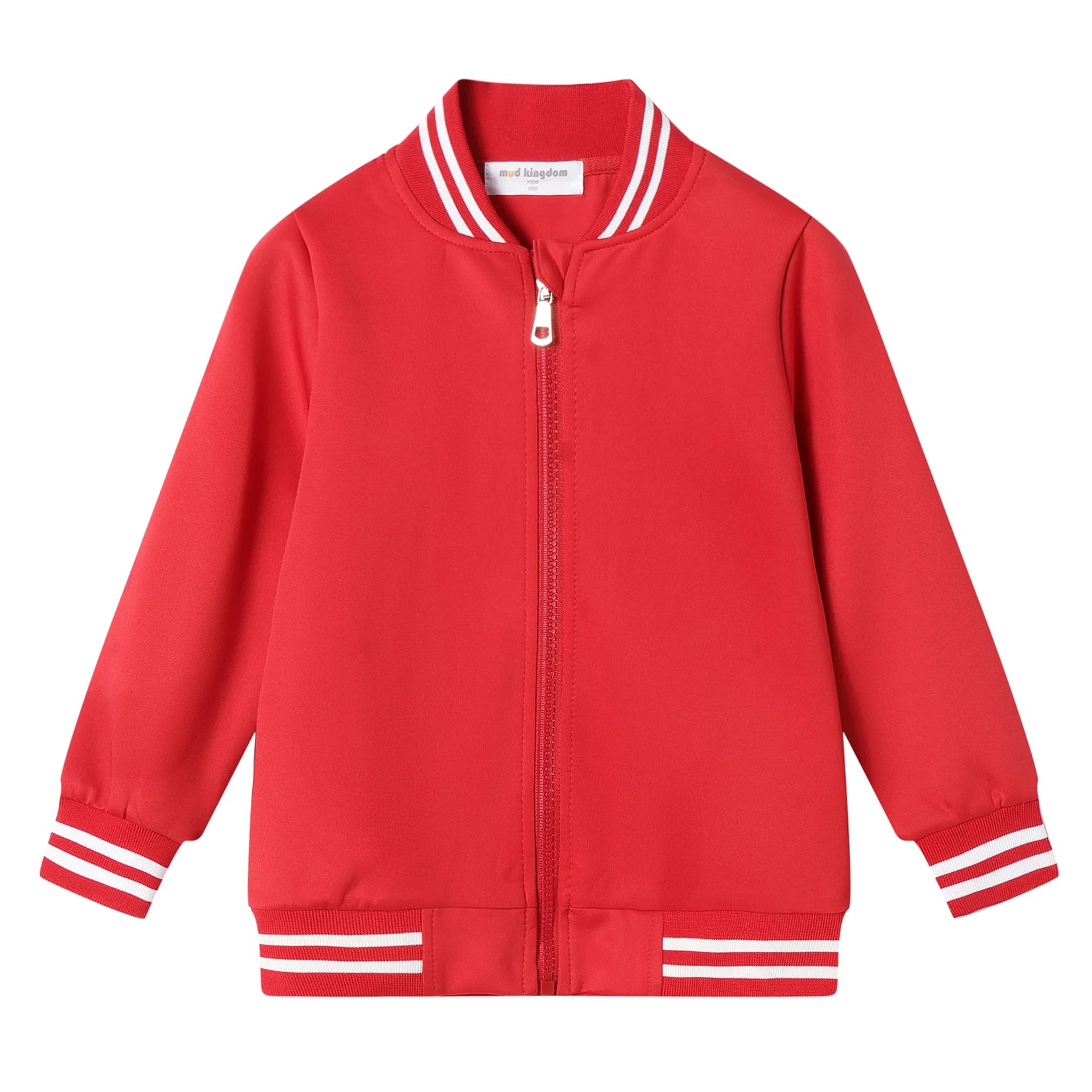 Mudkingdom Autumn Boys Girls Quick Dry Baseball Jacket Zip Up Coat Long Sleeve Casual Clothing for Children Lightweight Outwear