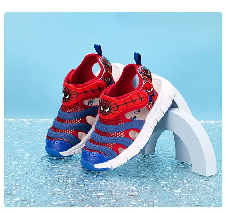 Disney Cartoon Girls' LED Sandals Summer Breathable Children's Sports Beach Girls' Soft Shining Shoes Size 24-35