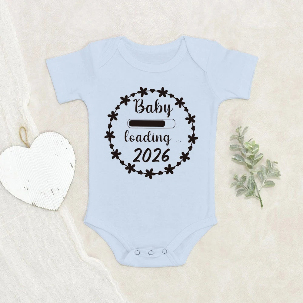 Baby Loading 2026 Announcement Newborn Baby Bodysuit Romper Funny Boys Girls Outfits Body Pregnancy Reveal Clothes