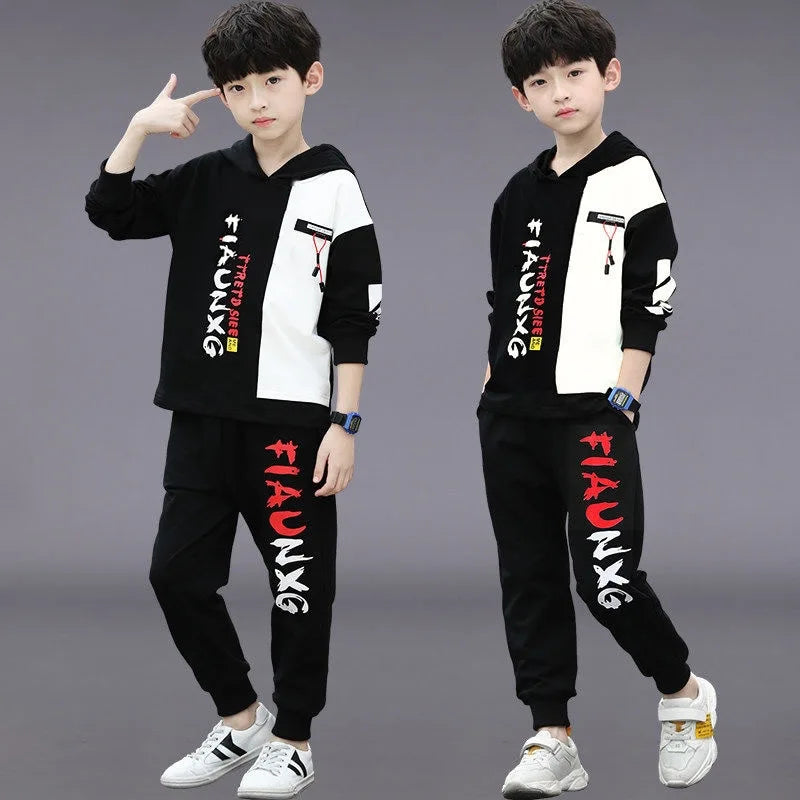 2024 Boys Clothes Set striped Sweatshirt tops + Sport Pants Tracksuits winter Autumn Kids Suit Children 5 7 8 9 10 11 12 13Year