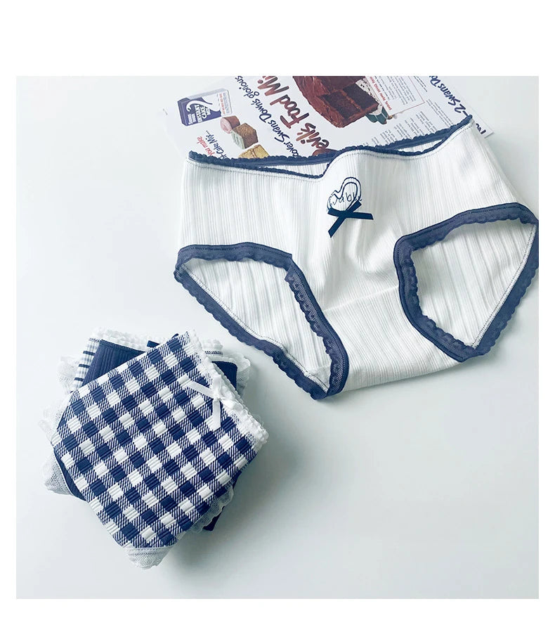 5PCS Teens Girl Cotton Soft Antibacterial Briefs Kid Cute Print Panties 8+y Young Child Clothes Maiden Thin Breathable Underwear