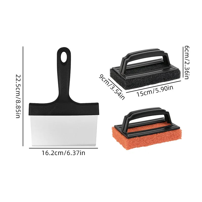 4Pcs/Sets Griddle Cleaning Kit for Blackstone with Griddle Flat Top Grill Accessories Cleaner Tools Set Scraper Scouring Pads