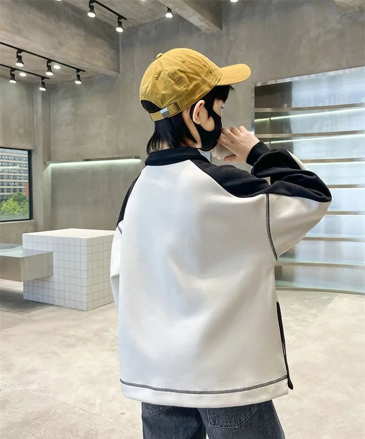 2025 New Arrival Boys' Base Layer Long Sleeve Top Spring Autumn Big & Mid Size Kids Stylish Cool Trendy Top