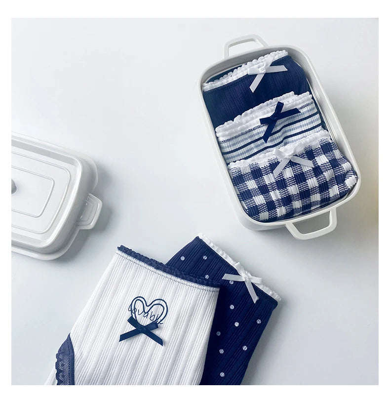 5PCS Teens Girl Cotton Soft Antibacterial Briefs Kid Cute Print Panties 8+y Young Child Clothes Maiden Thin Breathable Underwear