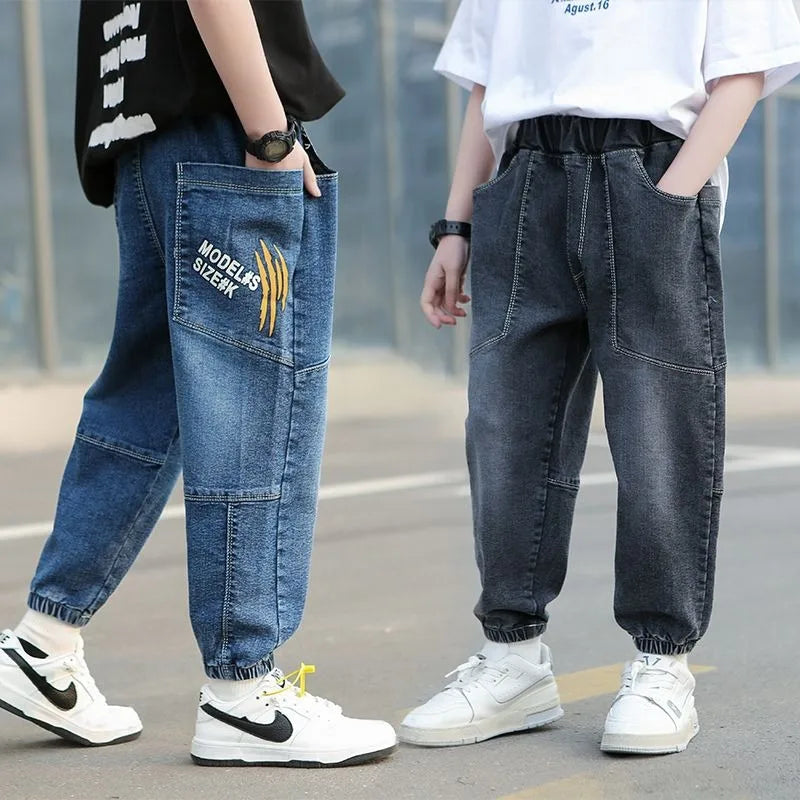 Loose Fit Toddler Boys' Jeans - Spring Autumn Kids Pants for Boys, Trendy Oversized Denim Pants for Boys 2025