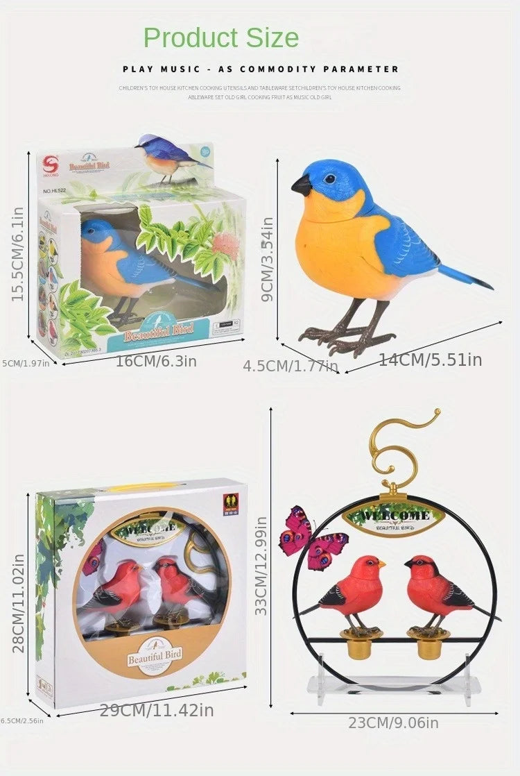 Electric Singing Bird Toy Cute Interactive Bird Toy Simulation Electronic Bird Toys for Kids with Motion & Sound Control