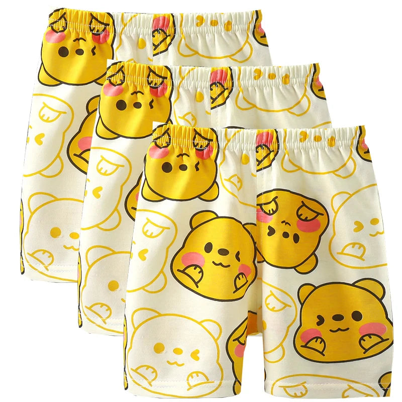 3pcs Pure Cotton Summer Kids Shorts Girl Cartoon Cute Short Baby Casual Pant Children Short Pant Boy Sport Clothing Outwear
