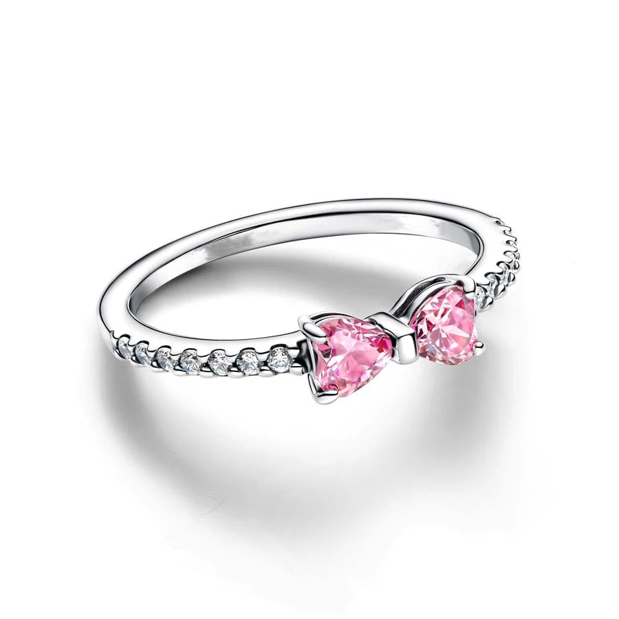 2025 New Disney Stranger Things Christmas Series Ring，Sparkling Bow Ring，Fits The Original DIY Holiday Gifts for Women