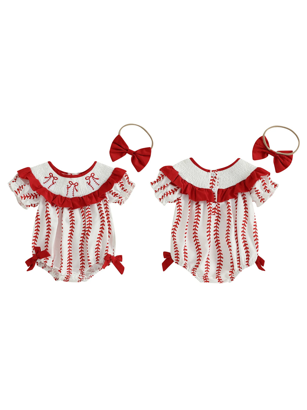 Adorable Infant Floral Romper with Matching Bow Headband Set for Summer Sleeveless Jumpsuit Outfit for Baby Girl