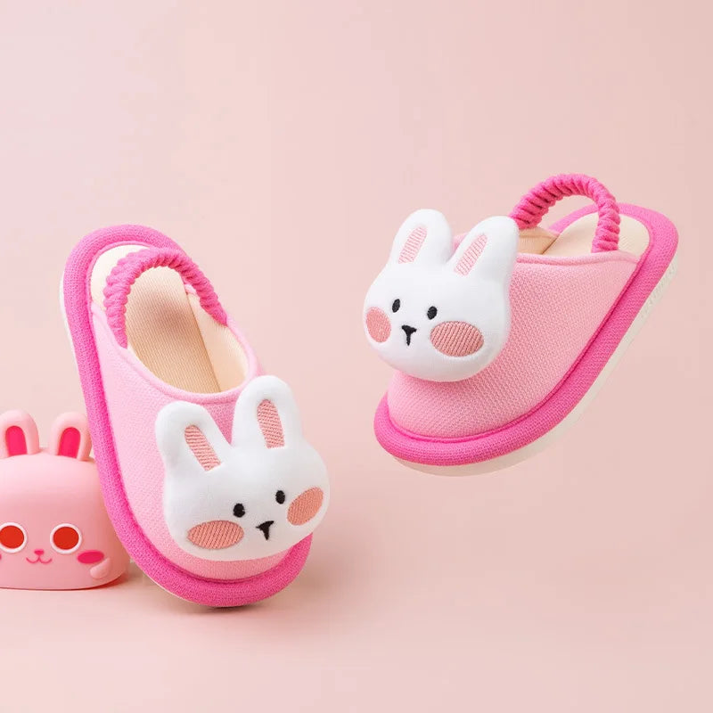 Kids'Slippers Toddler Cartoon Autumn Shoes For Children Anti-slip Thick Bottom Home Slipper Designer Pink Blue Size 140-180