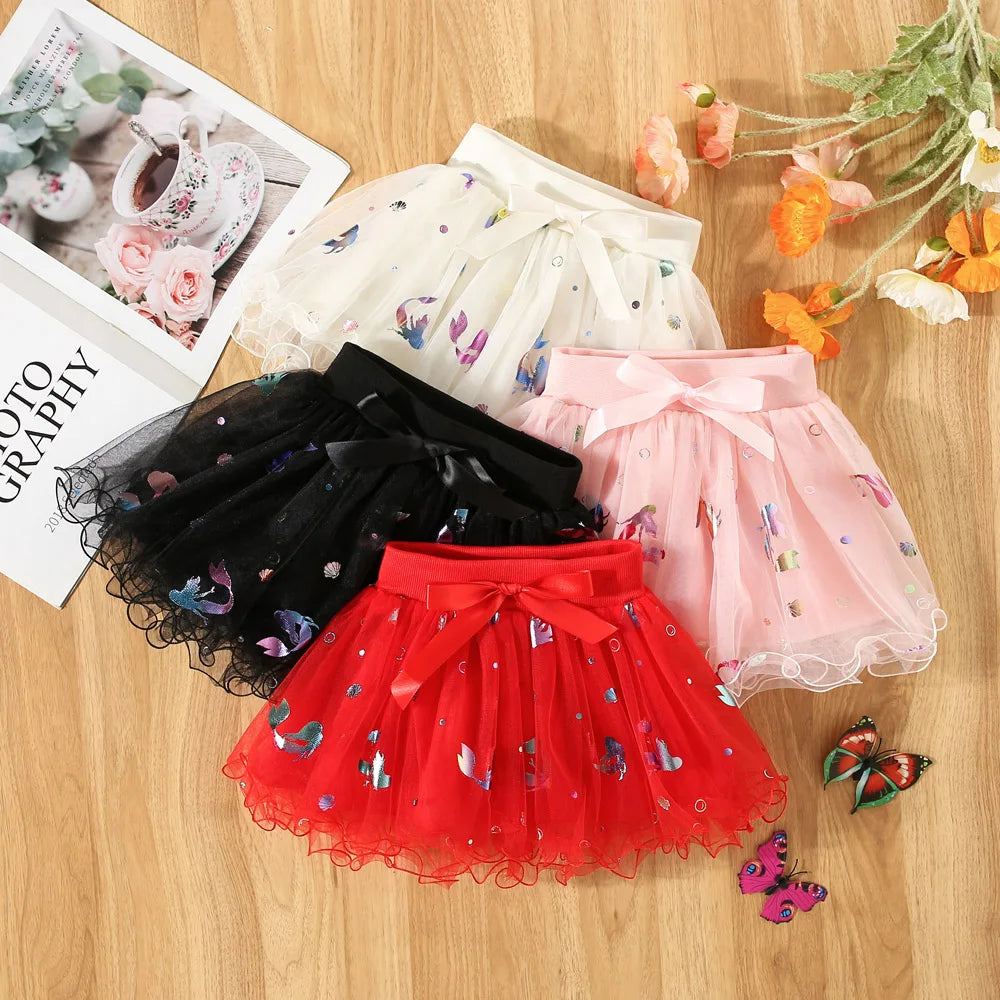 Summer New Sweet And Cute Baby Girl Skirt, Cartoon Fish Print Children'S Clothing Suitable For Babies Aged 6 Months To 3 Years
