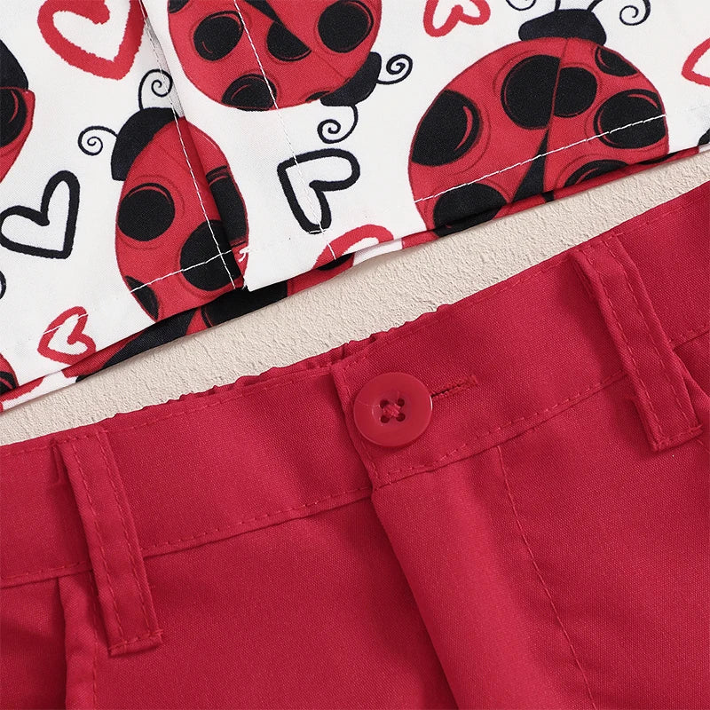 Toddler Boys Summer Outfit Set Short Sleeve Dinosaur Print Shirt with Shorts Kids Clothing Set for Baby Boys