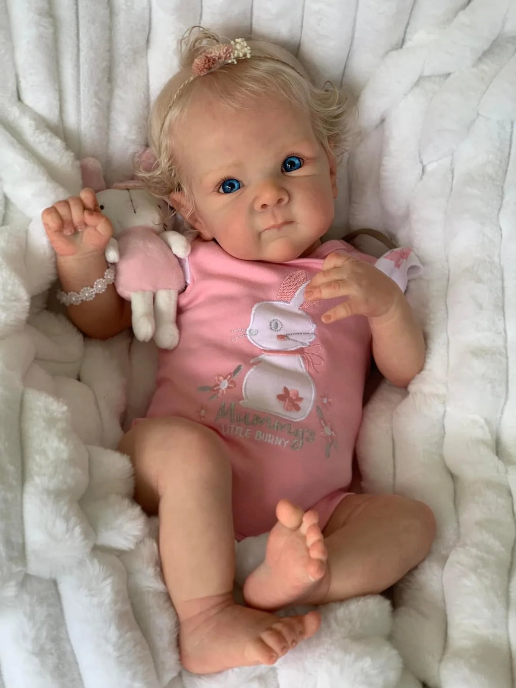 NPK 18inch Newborn Lifelike Doll Soft Touch Reborn Baby Bettie with 3D Skin Hand Root Hair Multiple Layers Painting Cuddly Toy