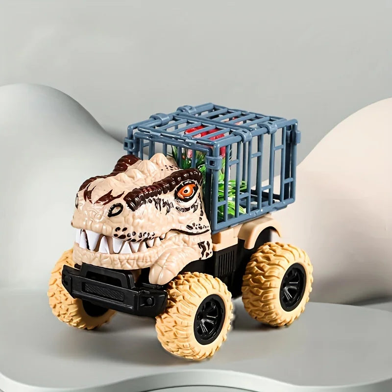 Pull Back Dinosaur Truck Toys Car Transport Truck Toys with Dino Figures for Boys Toddlers T-Rex Dinosaur Games Monster Truck