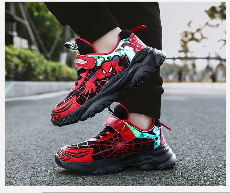 Disney Kids Sneakers Boys Tennis Shoes Comfortable Mesh Shoes Lightweight Outdoor Children's Sports Walking Black Blue Shoes