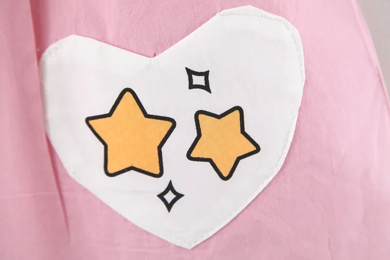 New Children's Clothing Summer Girls Rainbow Cloud Big Flip Collar Contrast Sleeveless Dress Korean Cartoon Dress