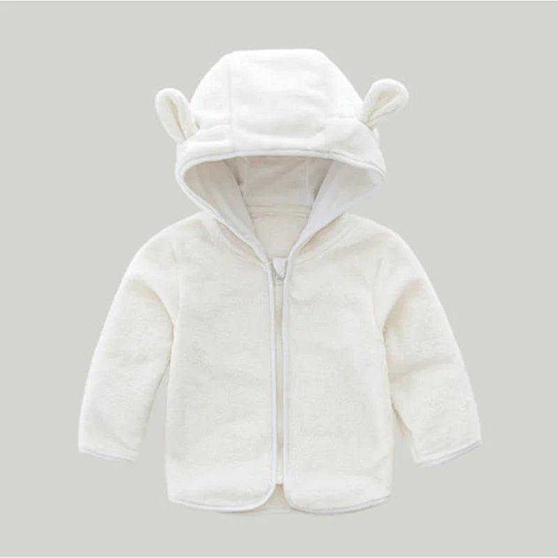 (9 Months -4 Years Old) Autumn New Simple Solid Color Long Sleeved Baby Girl Coat, Cute Hooded Children'S Clothing