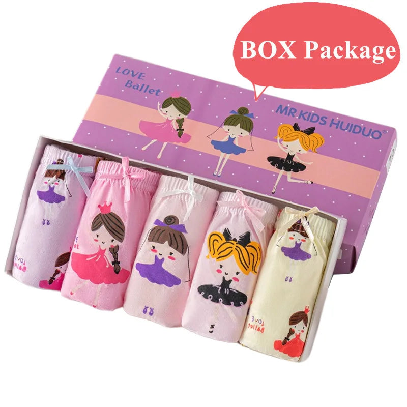 4Pcs/Set Little Girls' Cotton Panties Baby Toddler Soft Underwear softness Cute Pattern Kids Briefs Multipack