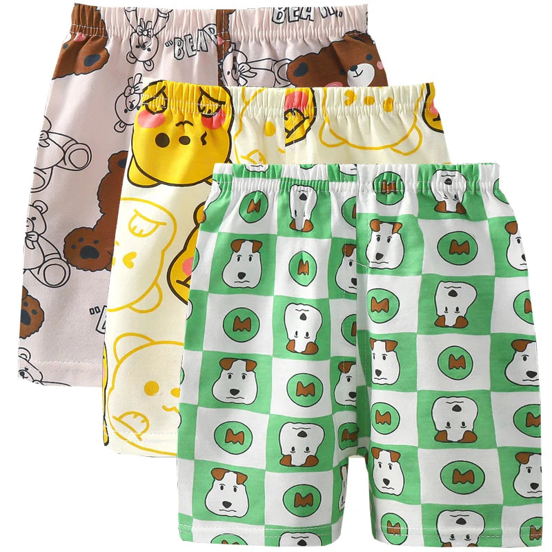 3pcs Pure Cotton Summer Kids Shorts Girl Cartoon Cute Short Baby Casual Pant Children Short Pant Boy Sport Clothing Outwear