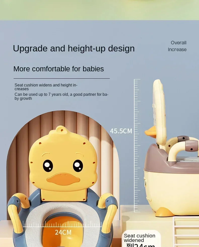 Potty Training Toilet for Kids Household Cute Cartoon Duck Soft Hard Cushion Clamshell Waist Guard Toilet Baby Toilet Supplies