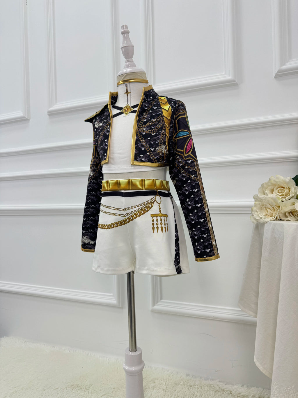 Kpop Demon Hunter Costume Rumi Halloween Cosplay Hot Girls Show Costume Black Shiny Set Halloween Girls Anime  clothing