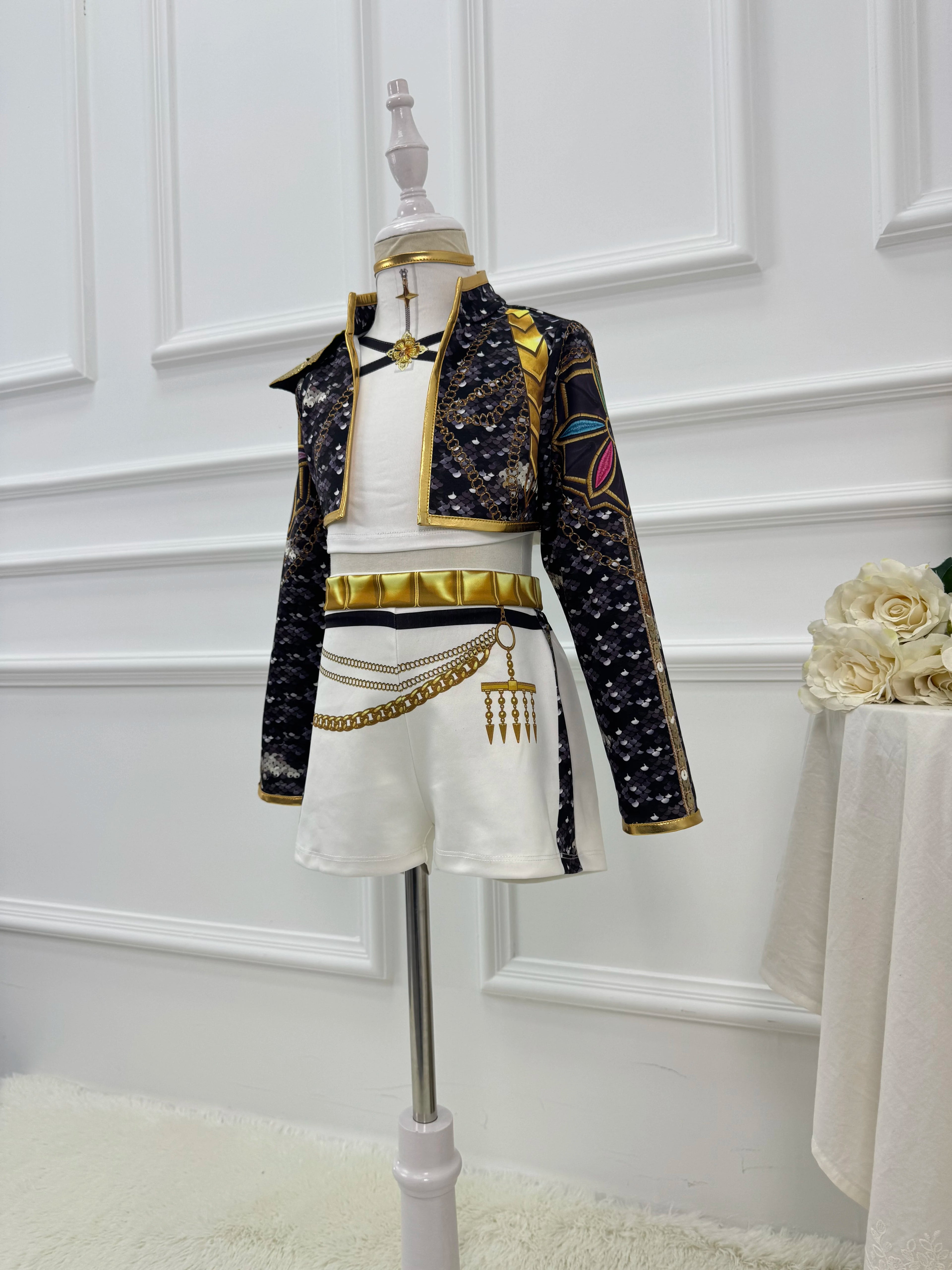 Kpop Demon Hunter Costume Rumi Halloween Cosplay Hot Girls Show Costume Black Shiny Set Halloween Girls Anime  clothing