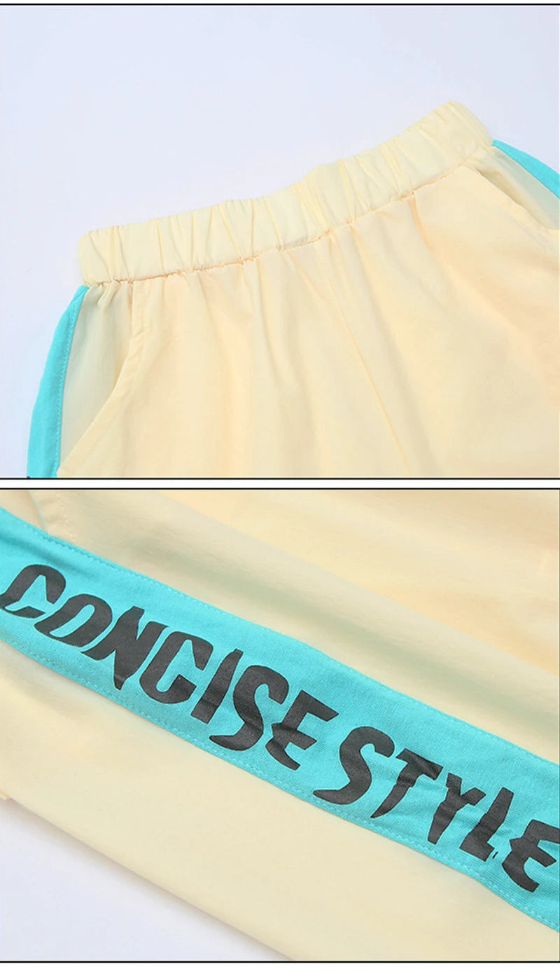 4-12 Years Teen Summer Boys Clothing Sets Fashion Letter Short Sleeve T-shirt Pants 2Pcs Suit For Kids Children Casual Outfits