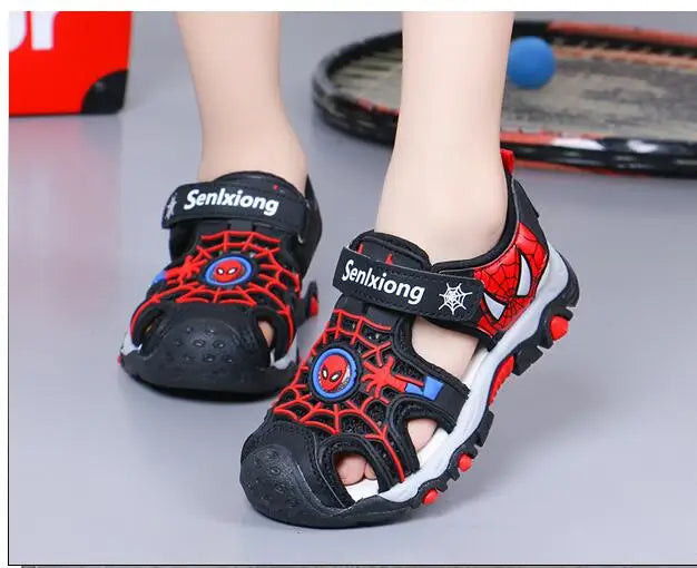 Disney Summer Cartoon Kids Sandal Toddler Boys Spiderman Sandals Orthopedic Sport Pu Leather Baby Boys Blue Red Beach Sandals