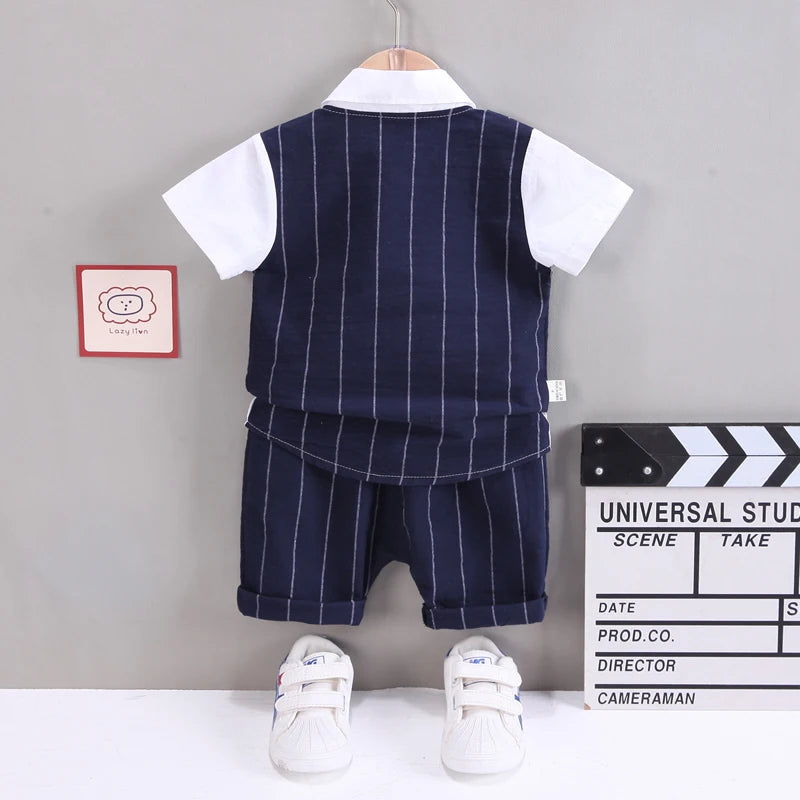 New Summer Baby Boys Clothes Suit Children Short Sleeved Shirt Shorts 2Pcs/Sets Toddler Fashion Casual Costume Kids Tracksuits