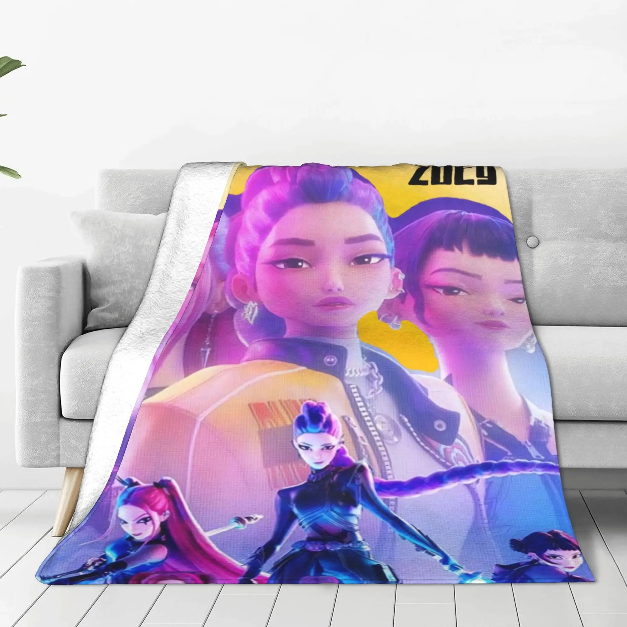 kpop Demon Hunters Huntrix & Saja Boys Blanket  Super Warm Comfortable Plush Throw Blanket Child Home Decor Flannel  Bed Cover