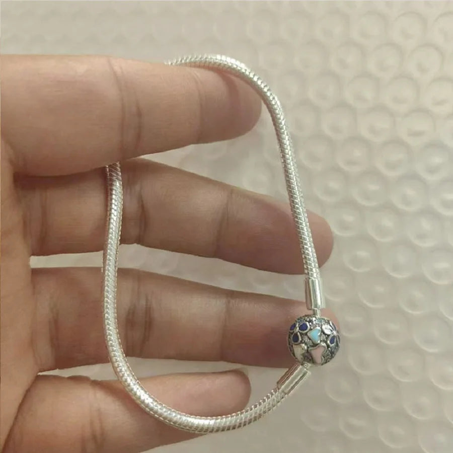 Hot selling S925 sterling silver crown snake bone bracelet, suitable for original DlY bracelet, women's fashion jewelry