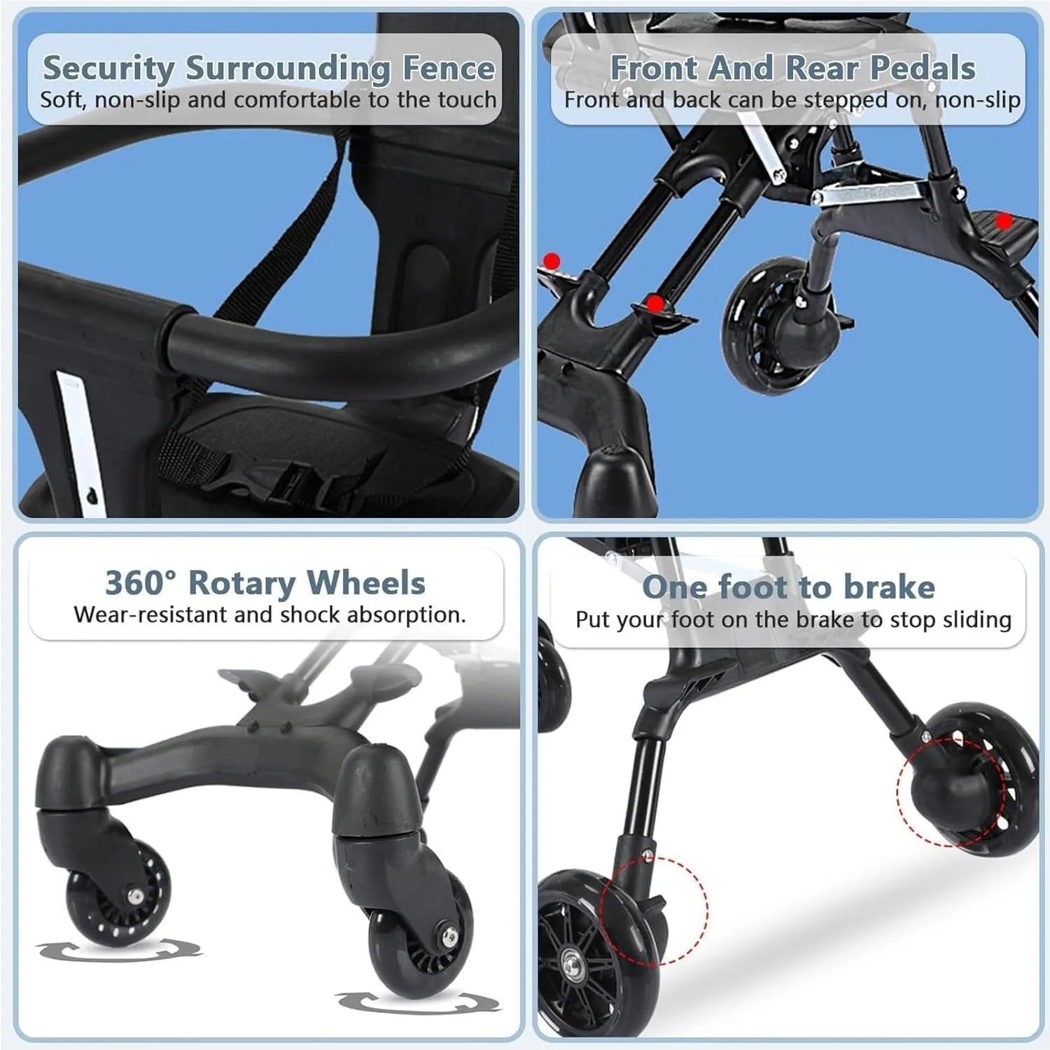 Convenience Stroller Lightweight Baby Travel Stroller Compact Stroller One-Handed Folding Canopy for Toddlers Travel Airplane