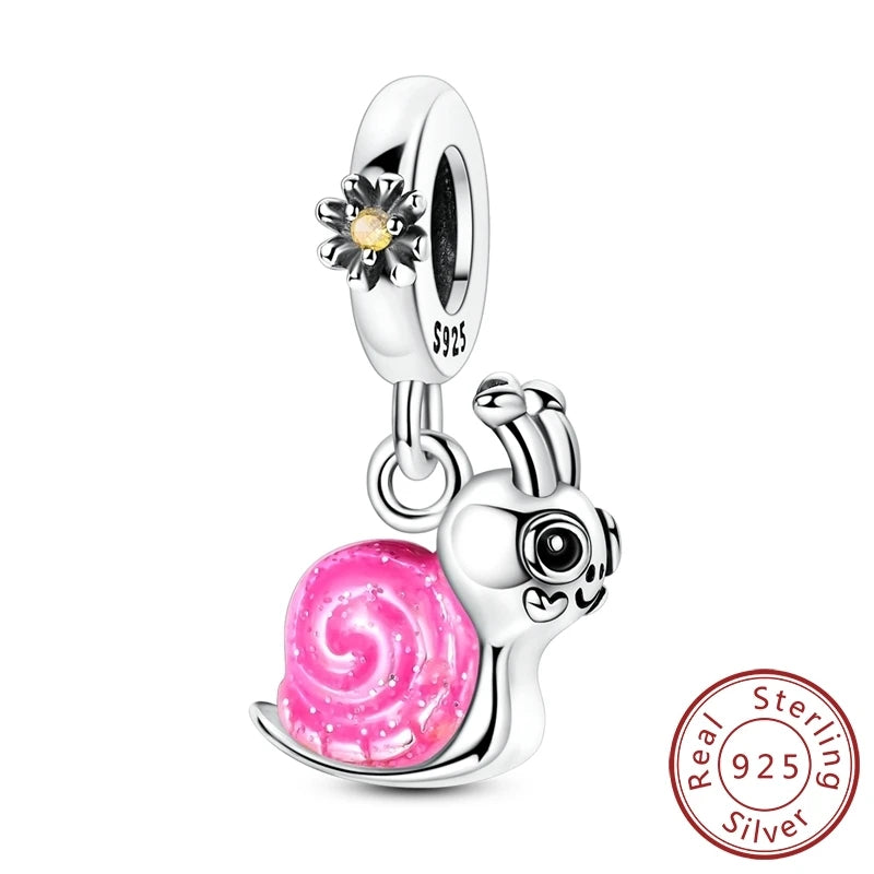 925 Sterling Silver Charms Firefly Cat Dog Coconut Charms Beads Pendant Fit Original Pendant Bracelet DIY Fine Jewelry For Women