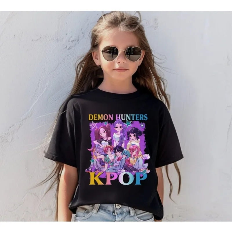 2025-26 New Kpop Demon Hunters Saja Boys T-shirt Harajuku Women Girl Huntrix O-neck Summer Shirt Gift for Fans