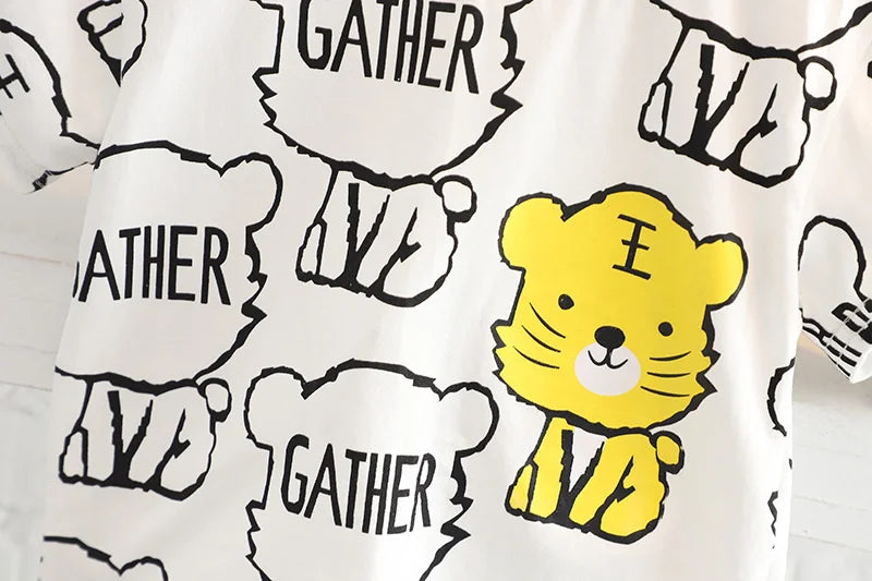 New Summer Baby Girls Clothes Children Cartoon Boys Short Sleeved Suit T-Shirt Shorts 2Pcs/Sets Toddler Costume Kids Tracksuits