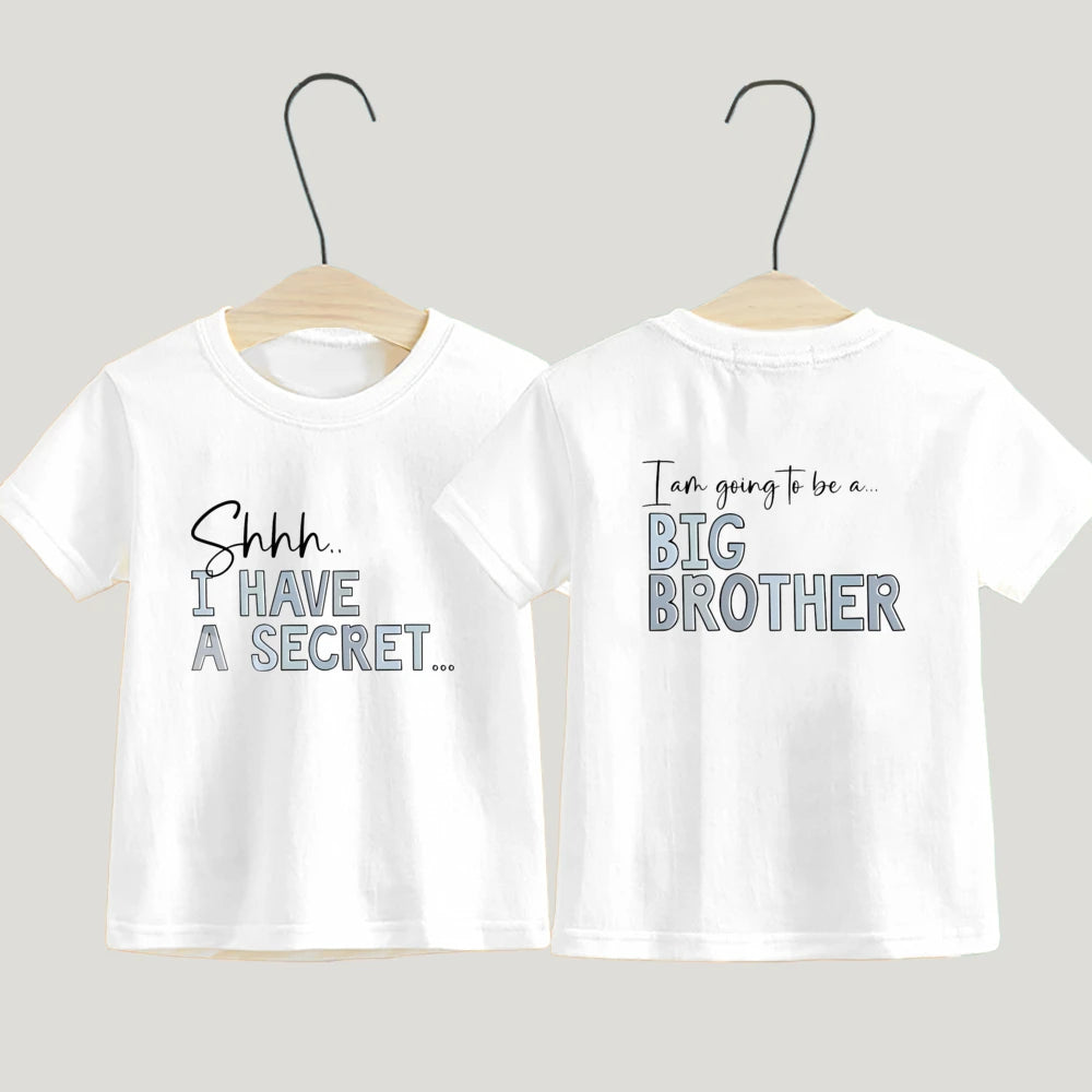 Big Brother T-Shirt I Have A Secret Promoted To Big Brother Pregnancy Announcement Gift Going To Be A Big Brother Kids Tee