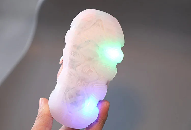 Children Led Casual Shoes Cute Cartoon Duck Sneakers Toddler Glowing Tennis Shoes Boys Girls Breathable Mesh Sports Shoes Sapato