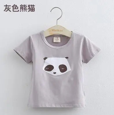 2025 Summer 2 3 4 6 8 10 Years Children Cotton Cartoon Star Bird Cat Rabbit Animal Print Short-Sleeve T-Shirt For Kids Baby Girl